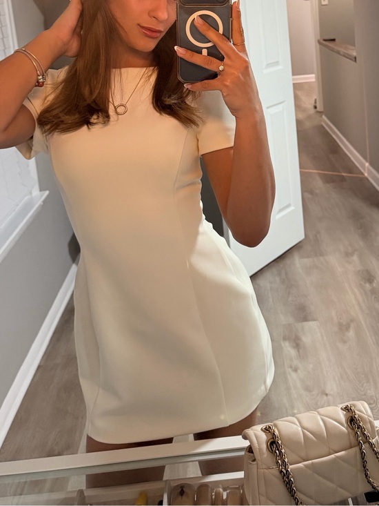 Zara Dresses & Skirts - Zara Ivory Mini Shift Dress